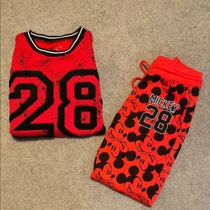 Disney Mickey Mouse Red & Black Sweatshirt & Joggers Set